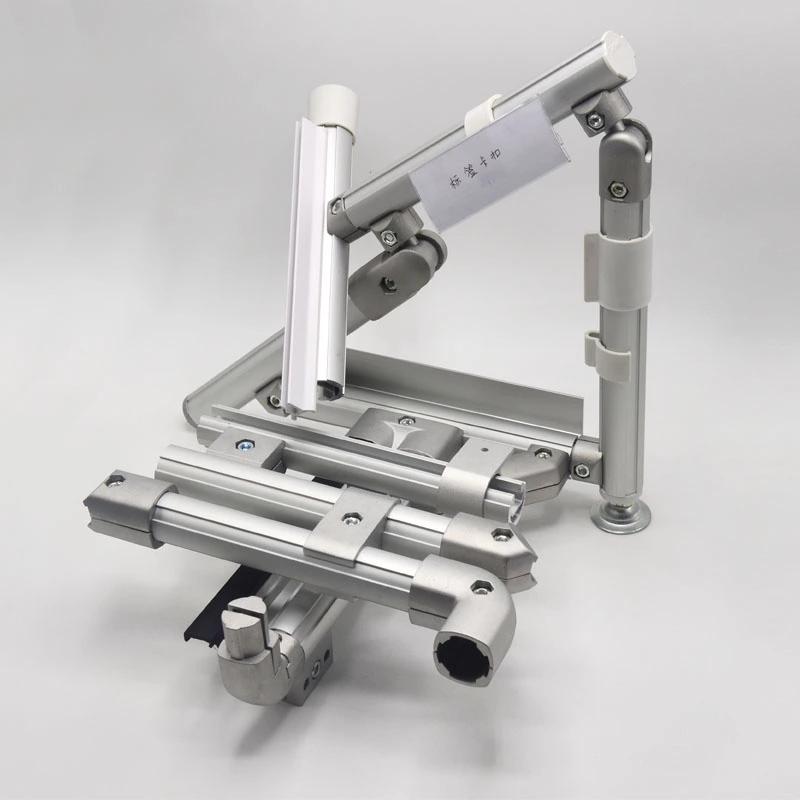 Aluminum Alloy Sandblasting Parallel Holder Pipe Connector Silver White For Workbench Frame