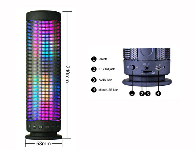 Party Bluetooth Phone Accessories LED Light Bluetooth Speaker Active Noise Cancelling