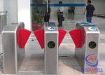 Pedestrian RS485 Security Flap Barrier Turnstile , 304# Stainless Steel Gate