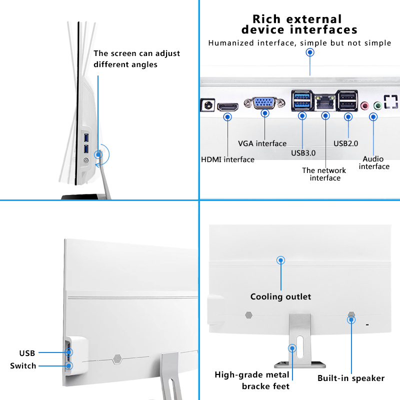 23.8 Inch Core I5 11th Generations Desktop Computer Gaming Pc Full Setup All In One Computer