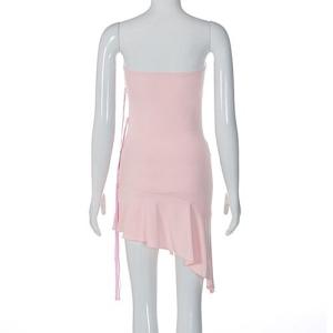 China OEM maufactory European and American style 2023 Summer new short polyester sexy tube top skirt fashion dress wholesale