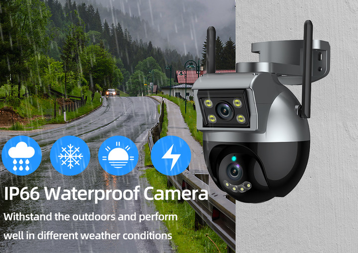 IP66 Weatherproof Wireless Surveillance Camera with Motion Detection and Tuya Network