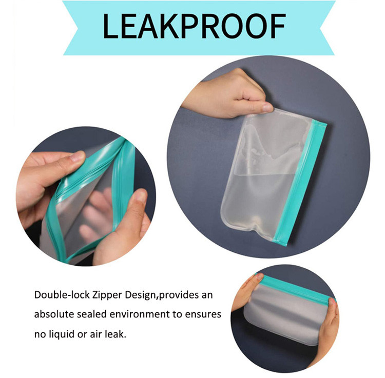 PEVA Vegetable Packaging Bag , 22.9*20.9cm Frosted Zipper Bags With Logo