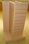 Slatwall Square Wooden Retail Display Stands For Grocery Store Four Ways