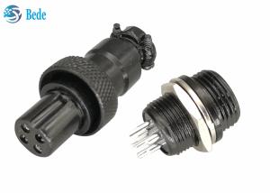 China Male And Female Kits Gx12 Aviation Connector Black Color Zinc Alloy Material wholesale