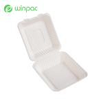 Sugarcane Bagasse Eco Friendly Disposable Food Containers For Takeaway 8 Inch