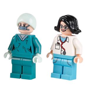 China MOC character career model hospital patient nurse paramedic doctor mini figures building blocks wholesale