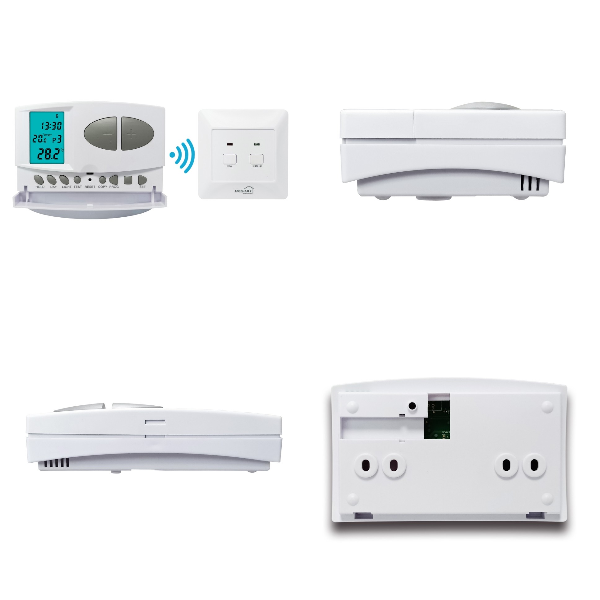 Riseem 868Mhz 7 Day Programmable ABS Boiler Underfloor Heating Wireless Room Thermostat