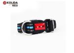 PU Leather Adjustable Dog Collar Nylon Material 150g With Black Color