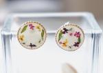 The Secret Garden Anniversary Gift Dry Mixed Flowers Woman Fashional Earstuds