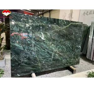 China Natural Stone Cat's Eye Green Big Slab Dining Table Top for Villa Interior Decoration wholesale