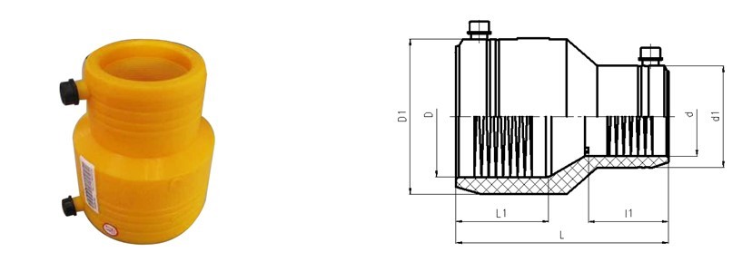DN25-DN315 SDR11 PE100 Orange Socket Reducer PE Electrofusion Fittings