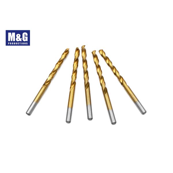HSS-G Twist Drill Bit Tin Coated DIN338 Fully Ground Split Point For Metal Drilling