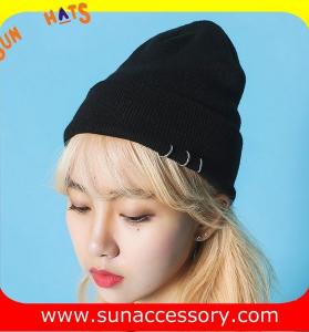 China AK17016 Sun customized acrylic fashion promotion advertising beanie cap, logo can be sewing on the cap wholesale