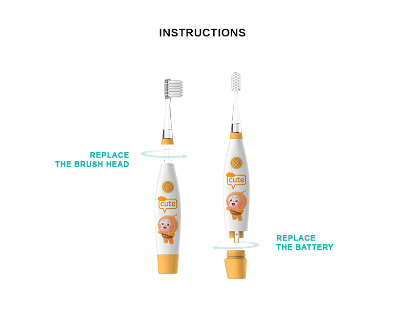 Kids IPX7 Oral Care Electric Toothbrush Battery Powered With Dupont Nylon Bristle