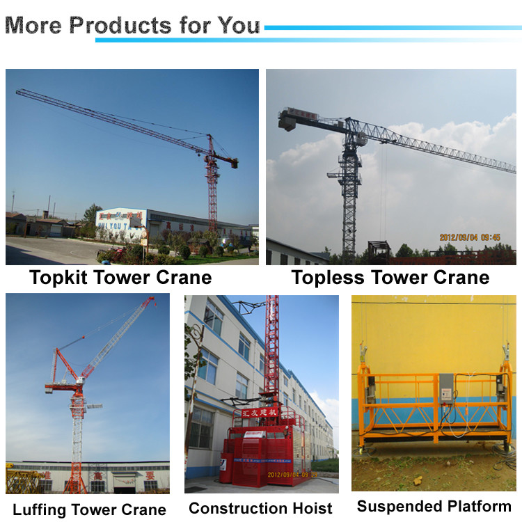 Brand New 6tons 25m Jib QTD2520 Luffing Jib Self-Erecting Fixed Tower Crane