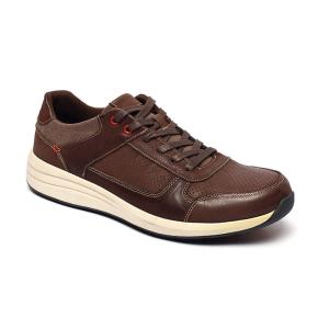 China Brown Antiodor Mens Breathable Leather Shoes Textile Lining wholesale