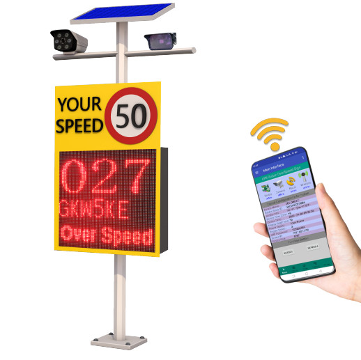 VMS Display Radar Speed Signs Solar-Powered Radar Speed Signs with LED Display