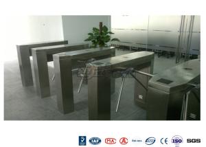 China Waist High Railway Access Control Turnstiles Stainless Steel Silver RFID Reader wholesale