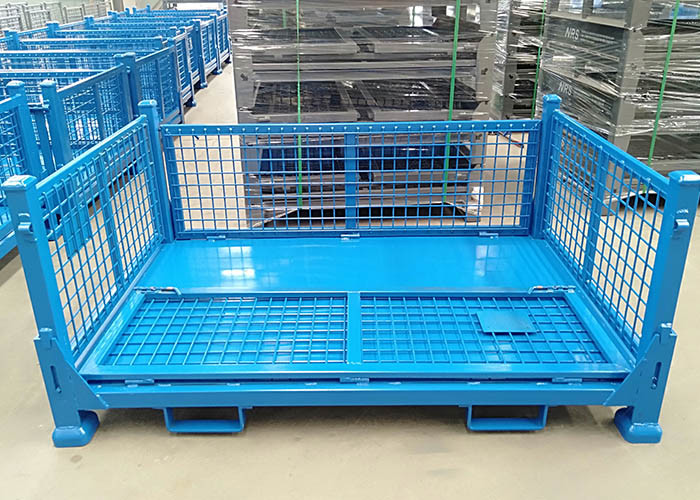 Industrial Large Stillage Pallet Cage Powder Coating Half Height
