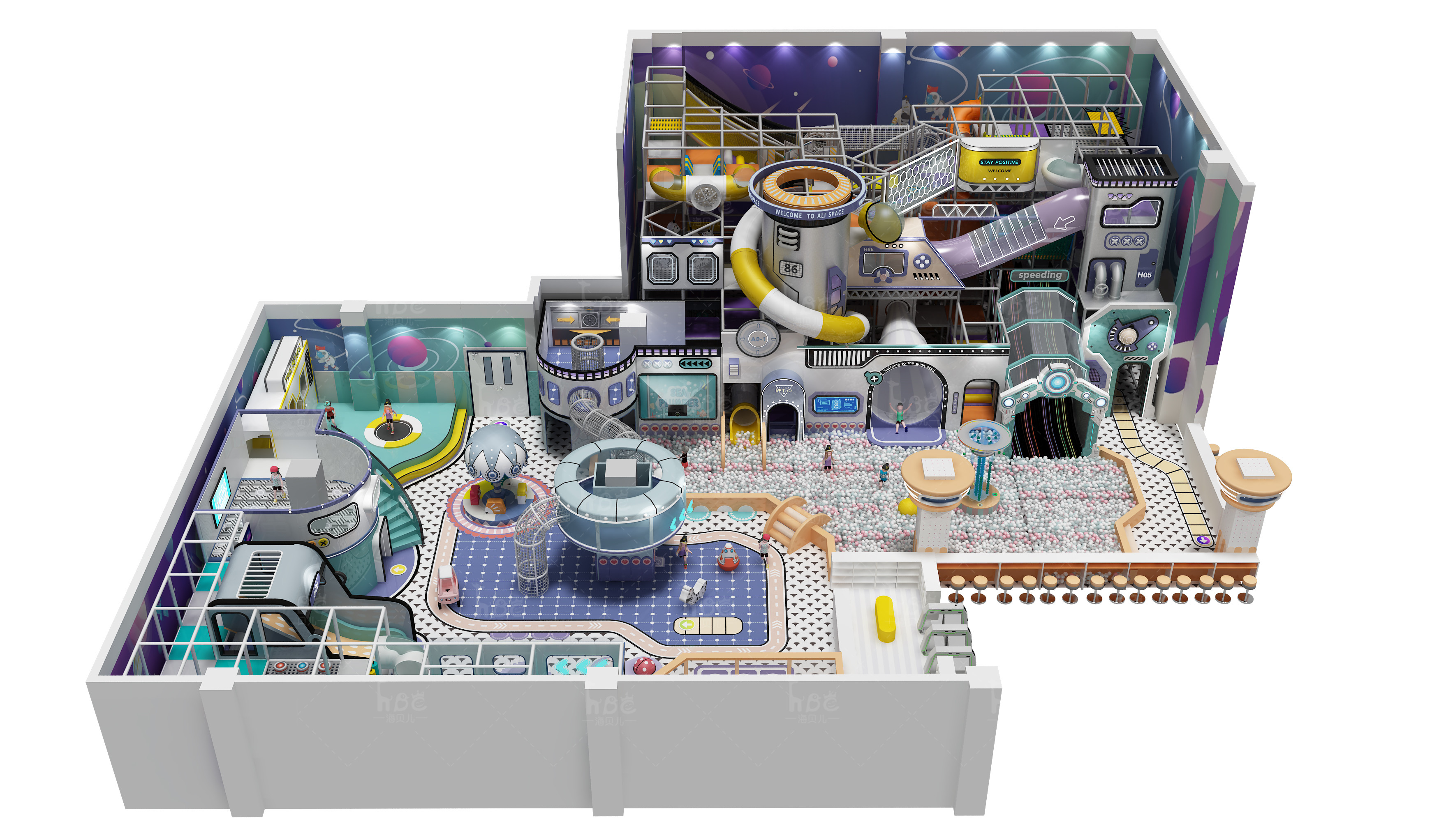Customized Large Indoor Playground Equipment Eco Friendly Material Play Structures