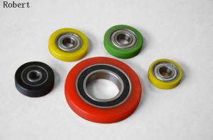 China Heavy Duty Small Polyurethane Roller Wheels With Aluminum Center Assemble Ball Bearing wholesale