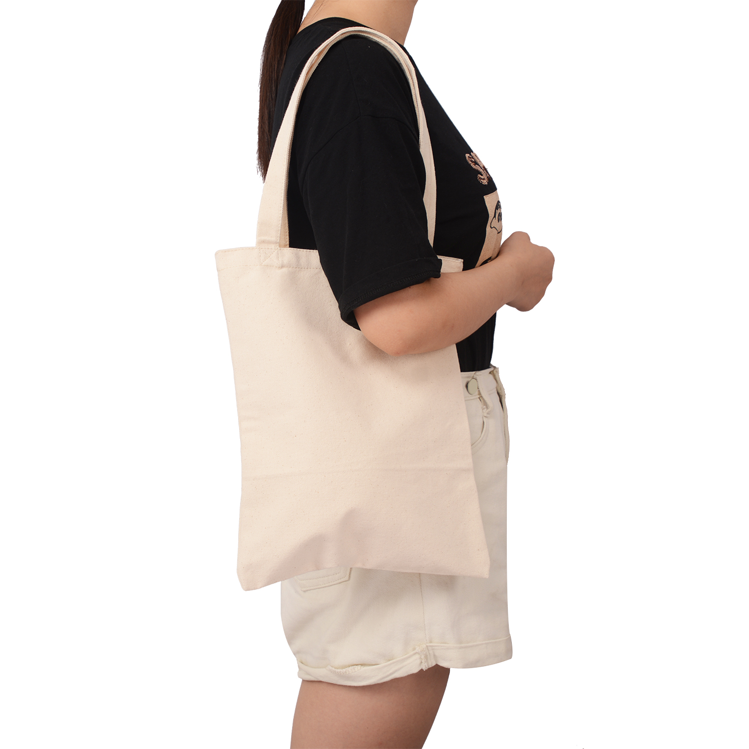 Advertising Plain Custom Printed Fabric Bags Colorful 100% Cotton Non Toxic Material