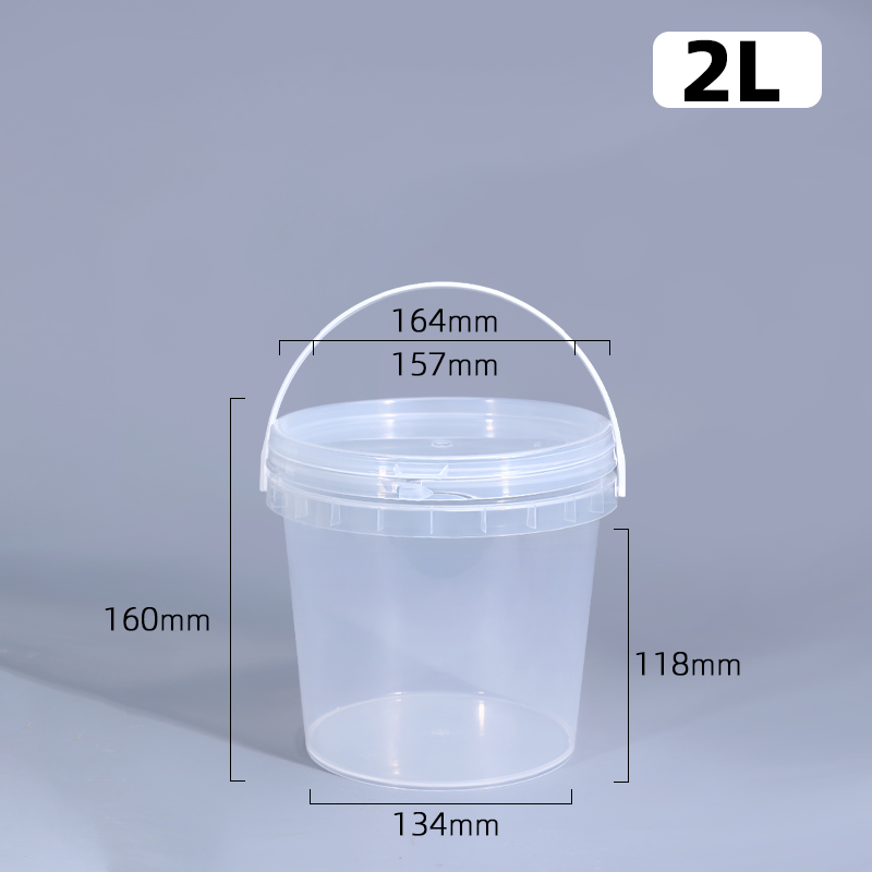 Customizable 1L-20L Clear Food Grade Snacks Milk Tea Packing Bucket With Lid for B2B
