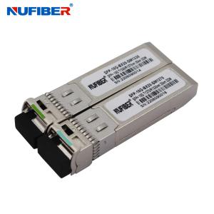 China 1270 / 1330nm TX RX 20km 10G SFP Module , WDM Single Mode 10G SFP Bidi Transceiver wholesale