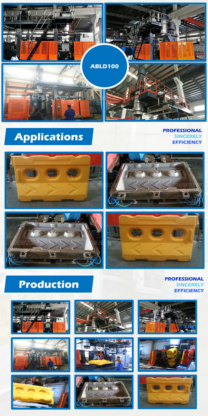 120L HDPE Road Barriers Block Single Station Blow Molding Machine 45kw Blowing Moulding Machine