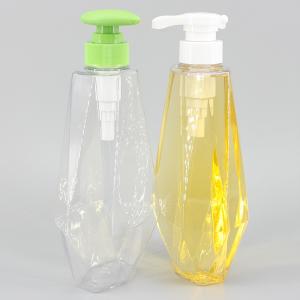 China Clear Plastic Shower Gel 600ml Shampoo Pump Bottles wholesale