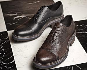 China Woven Formal Mens Leather Dress Shoes Elegant Goodyear Welted Shoes With Two Cap Toe on sale