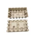 Dry Pressed Recycled Paper Tray , Sugarcane Molded Pulp Tray Packaging