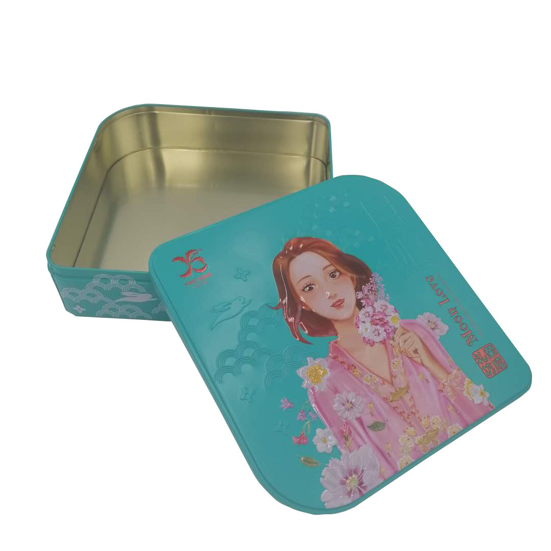 New Style Metal Cookie Tins Square Christmas Tin Box Custom Design Tin Containers