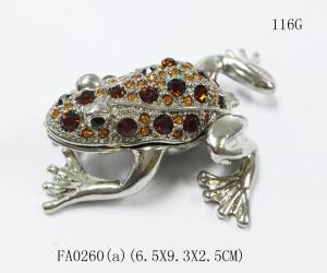 China New Metal alloyed crystal Frog Jewelry trinket box Box for Jewerly gift set wholesale