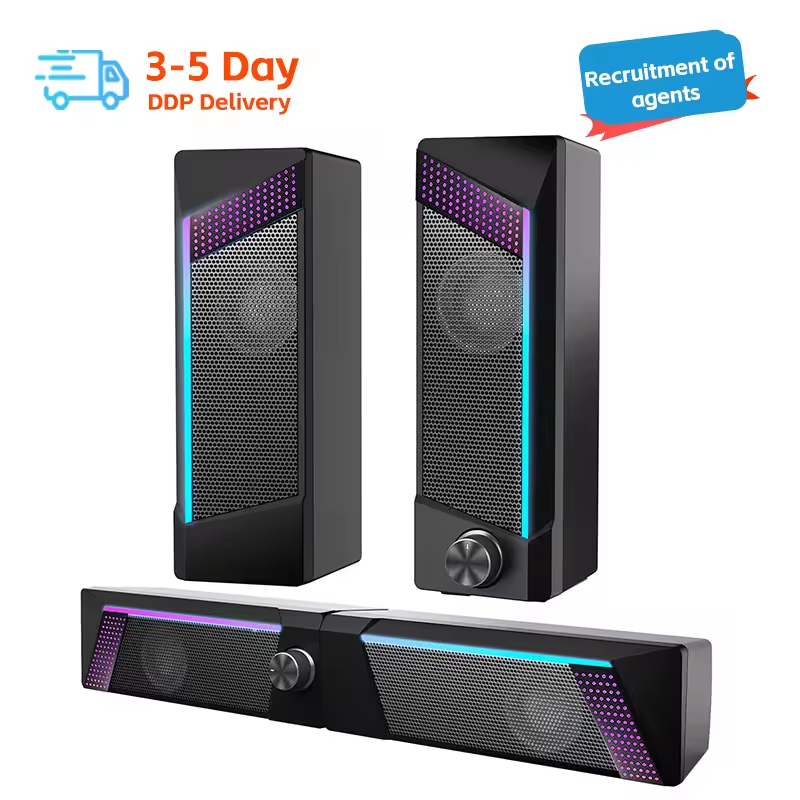 Bluetooth Communication Intelligent Voice Sound Desktop Speaker With Fabric And Clock