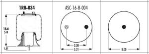 China Rubber 1R8-034 Goodyear Air Spring 566-16-3-007 wholesale