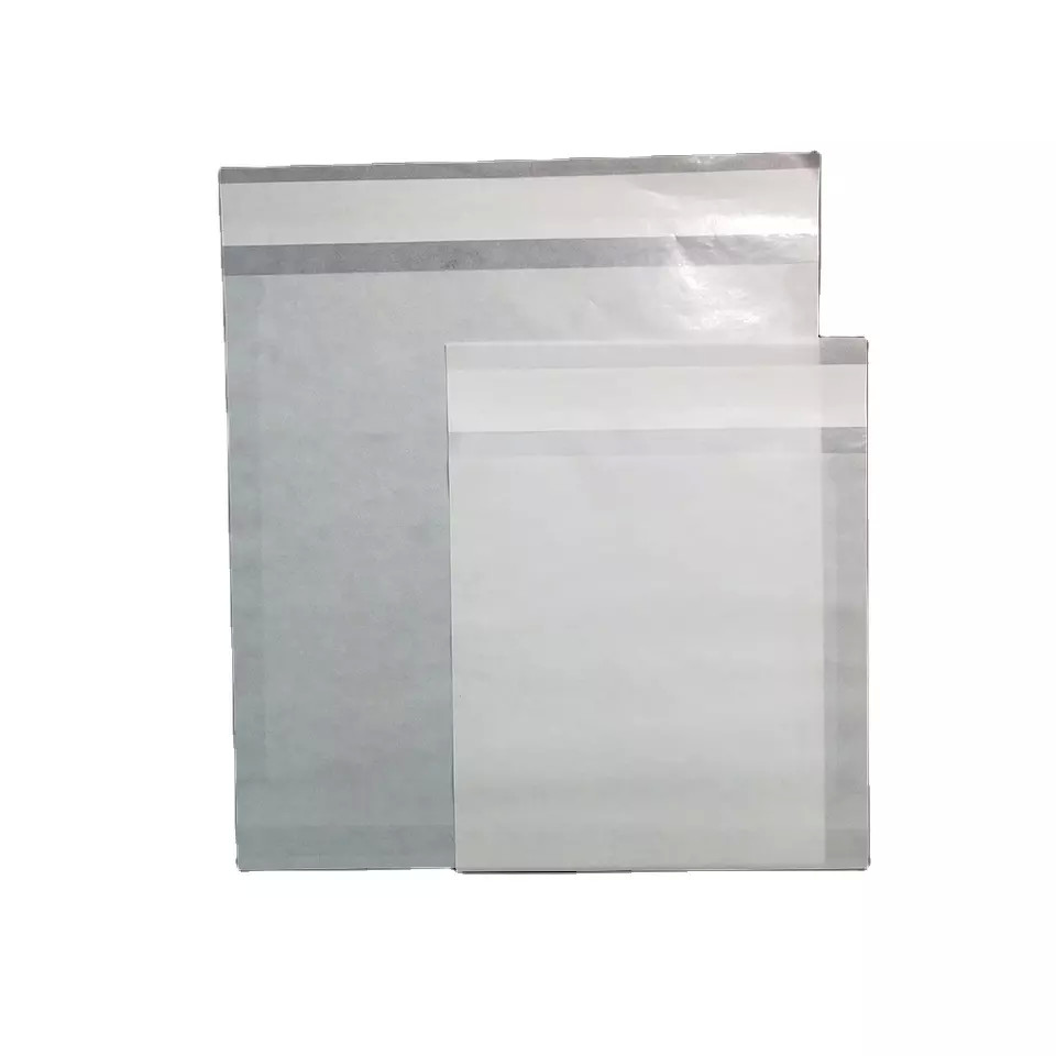 Custom Logo Waterproof Clothing Stamped Glassine Paper Bag White Packing Pouch Envelope