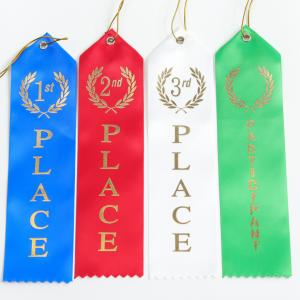 China Blue Green Medal Award Ribbon Polyester Satin Custom Medal Ribbons wholesale