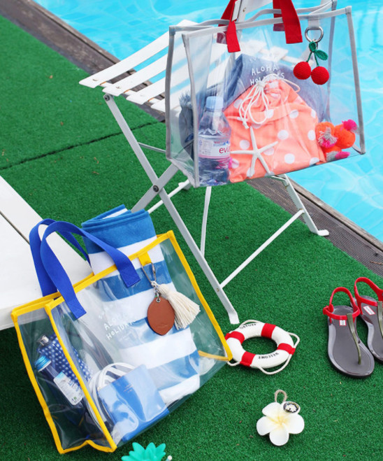 Fashion PVC Handbags Clothing Package , Beach Travelling PVC Swim Bag
