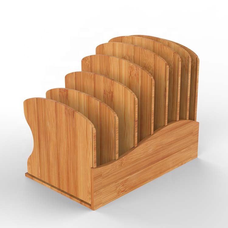 Office Storage Holders Racks Bamboo Book Stand with Cloud Shape and Customized Logo