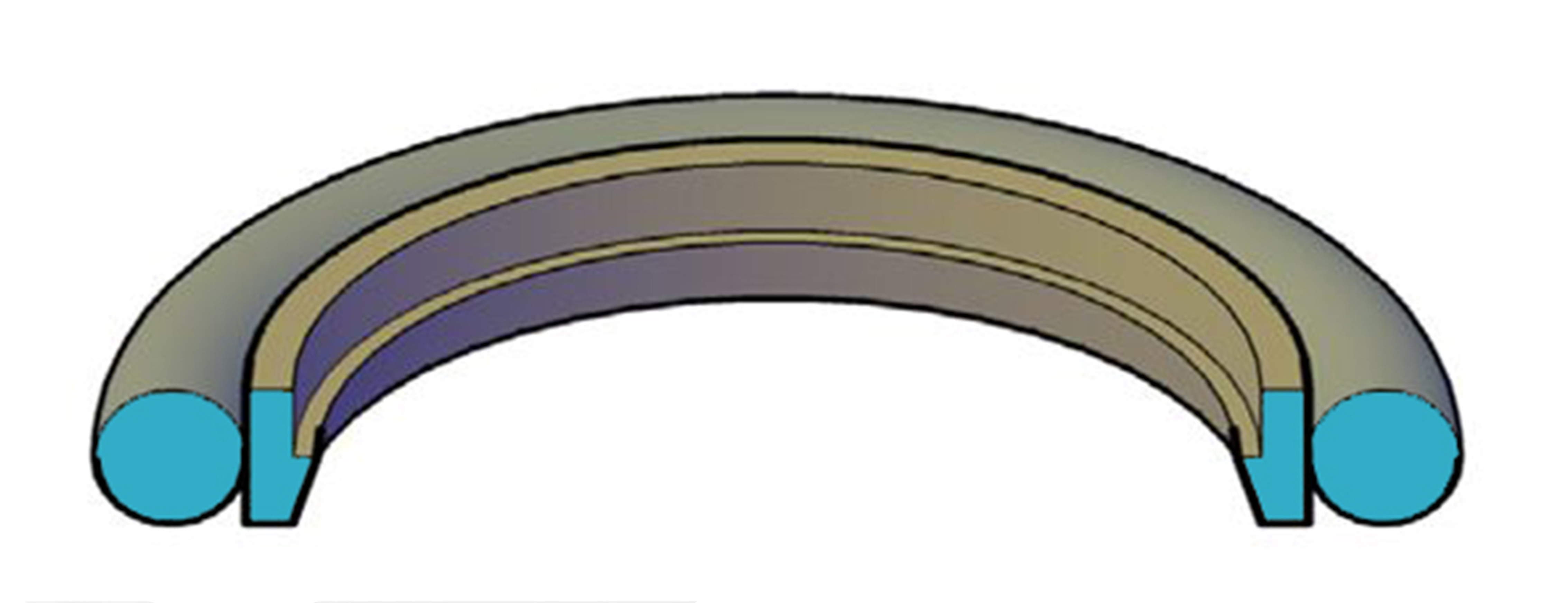 HBTS GSJ Buffer Seals Step Seals China Manufacture NBR and PTFE Material