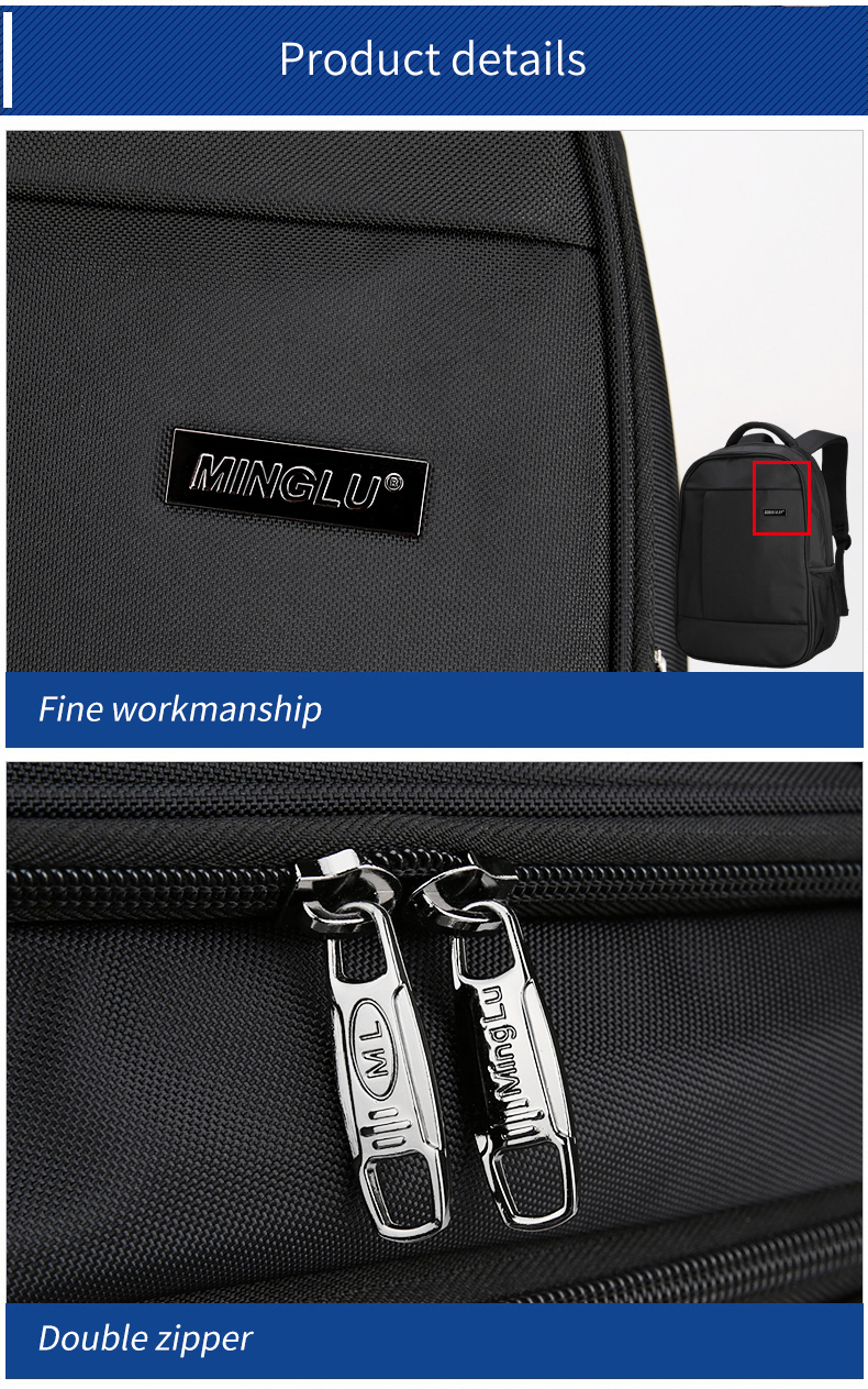Factory high quality custom logo waterproof and anti theft school bag 15.6 inch Business Laptop Backpack