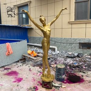 China Beautiful Naked Ballet Girl Dancing Fountain Bronze Garden Water Fountain Metal Life Size Design Modern wholesale