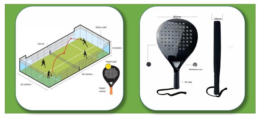 Sports Toy Pelotas Racket Padel Carbon 3k 258mm Width