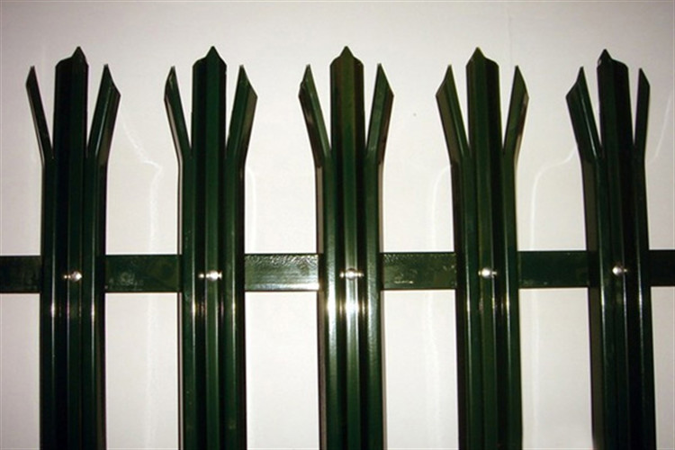 High Strength Palisade Fence Powder Coated Industrial Euro Style Fence Panel Anti Rust Palisades Fence For Sale