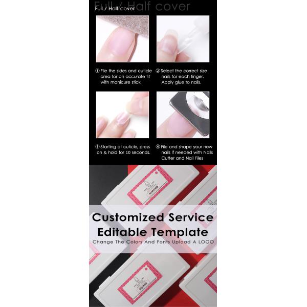 DIY Nail Art Custom 100/500Pcs Nails Press on False Clear Straight Nail Tip Curved Long Ballet False Nail Packaging Boxes