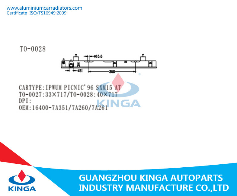OEM 16400-7A351/7A260/7A261Radiator Plastic Tank For TOYOTA IPSUM PICNIC'96 SXM15
