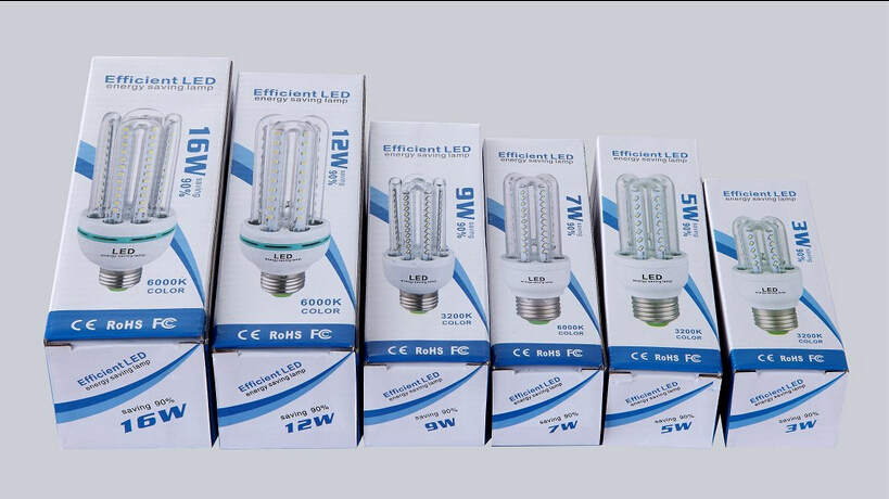 2U 3U 4U LED Energy Saving Lights 3W 5W 7W 9W 12W 15W 18W led corn lamps 12V CFL lamps