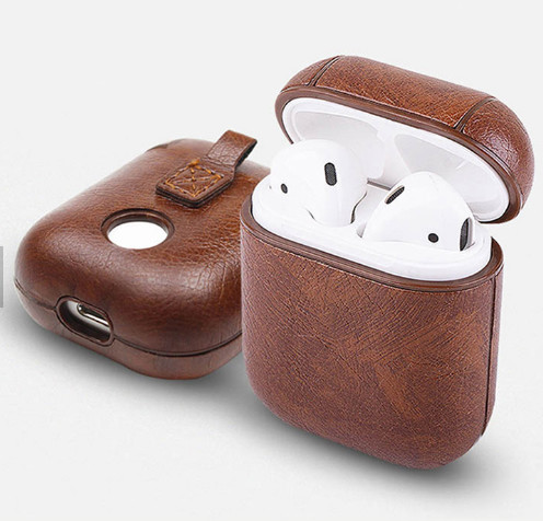Shockproof Drop Proof Anti-Lost Carabiner Pu Leather Earphone Protective Bag Cover For Apple Airpod Case